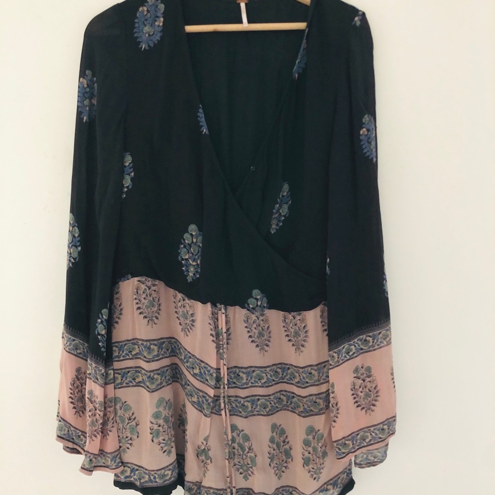 Free People Floral Long Sleeve Romper